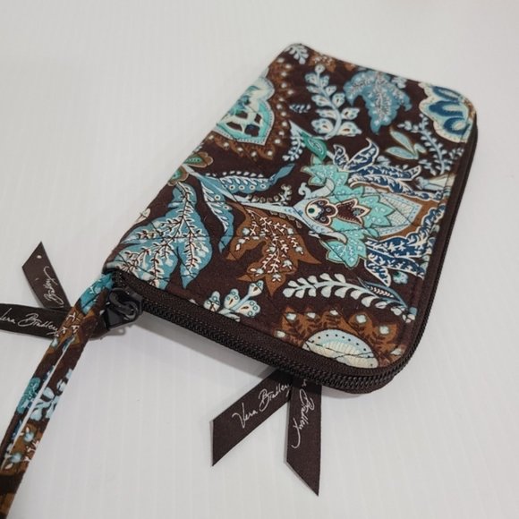 VERA BRADLEY Zip Around Wallet Java Blue Pattern NWOT - Picture 1 of 8